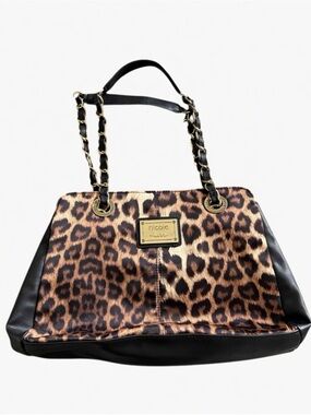 Nicole by Nicole Miller Leopard Print Tote Bag - Black & Brown